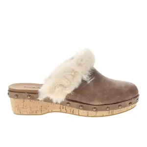 Corkys Womens Just Fur Fun Studded Mule Clogs Casual - Brown