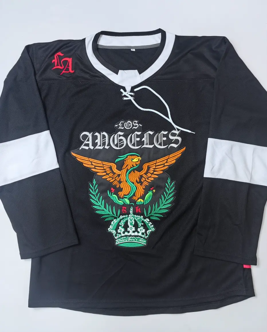 Men's #99 Gretzky Los Angeles Black Embroidered Hip Hop Hockey Jersey Tee, Athletic Casual & Game-to-Street Wear Sports Top (Sizes S-3XL)