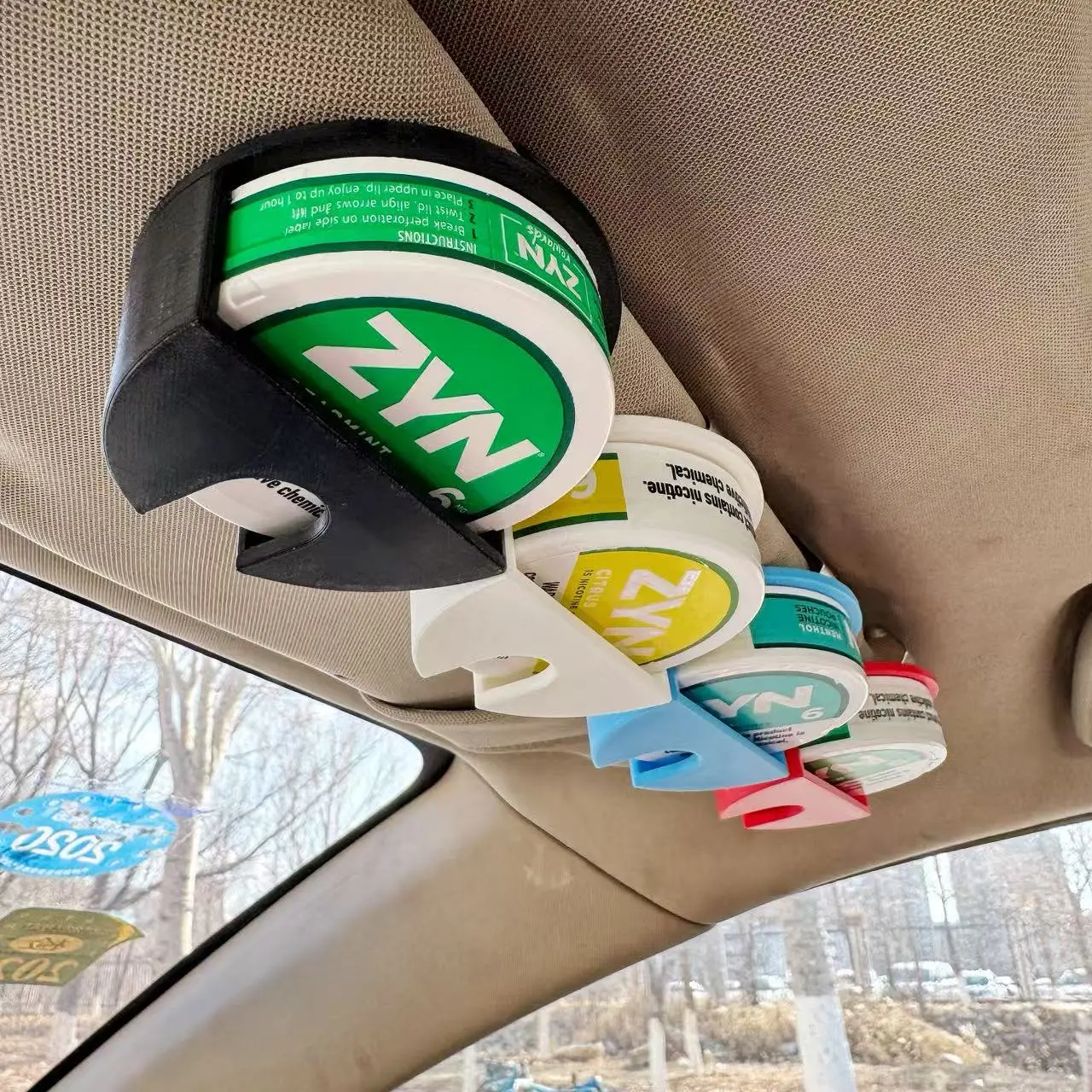 Universal 3D-Printed  Holster Non-Toxic PLA Secure Access for ZYN VELOContainers Multiple Colors Durable Sleek Design Clips Easily onto Sun Visor,Little gifts for Father's Day