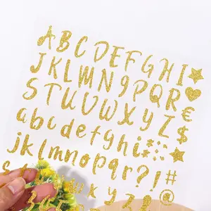 Letter Stickers Set, Decorative Glitter Alphabet Decals for Hats & Water Bottles, Perfect Gift Decoration Accessories