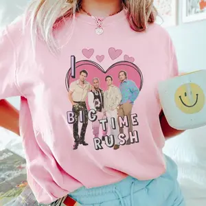 I Love Big Time Rush Shirt, Cant Get Enough BTR Band Music Tour 2025 Graphic T-Shirt, Womenswear Cotton Apparel, Gift for Fans