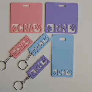 Custom Daisy Badge Holder and keychain - Medical Professional  / Nurses / RN / Healthcare worker / Xray / CNA/ Lab / pharmacy / PCT/ work accessories great gift