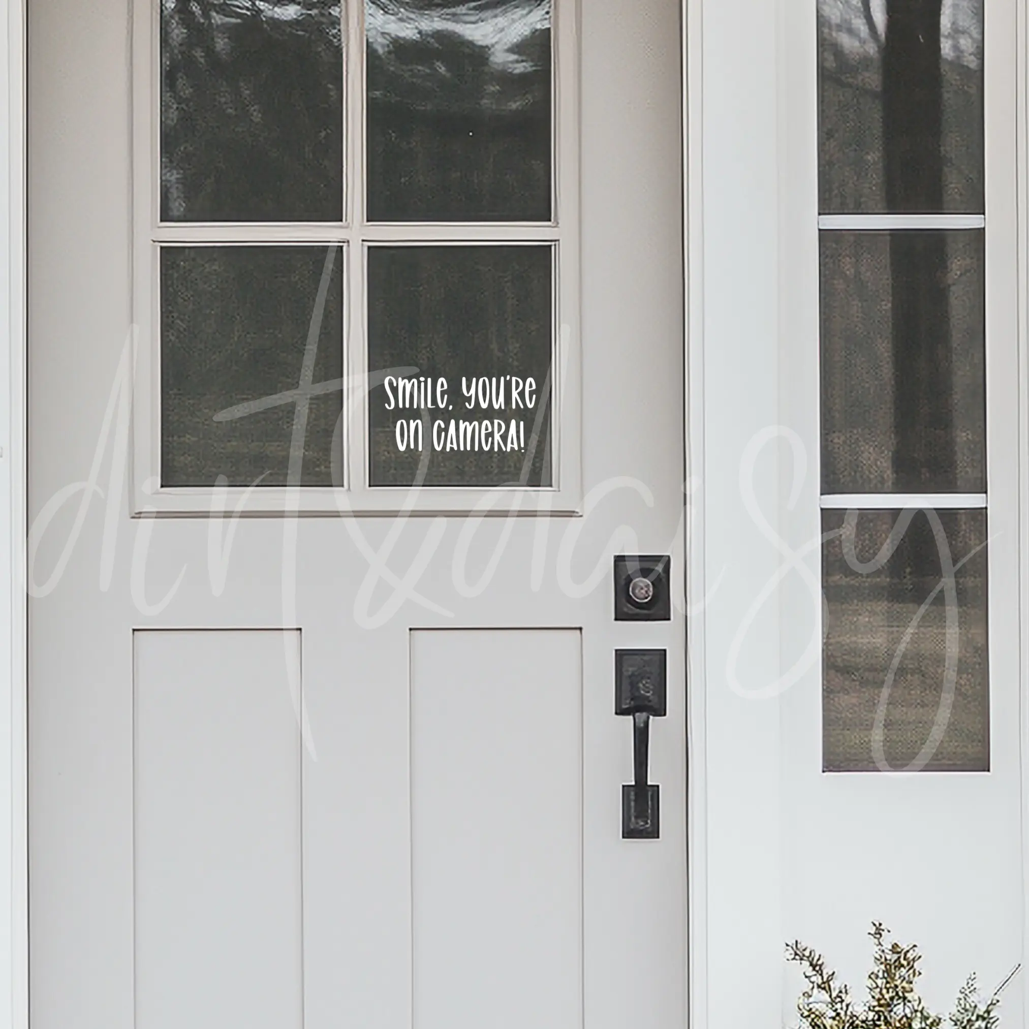 Smile You're On Camera Decal, Front Door Stickers, You Are On Camera Decal, Adhesive Vinyl