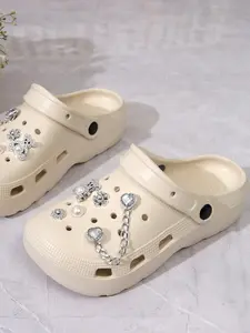 Comfortable Lightweight Shoes with Decorative Elements, Versatile Daily Wear Footwear, Fashionable and Durable for All Ages, Lightweight EVA Slippers