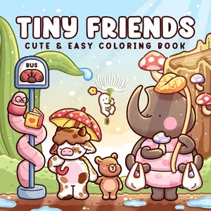 Comfortable Adult & Teen Coloring Book, Activity Book, Super Cute Animal Characters, Simple Design, Relaxing School Supplies, Gift for Boys & Girls