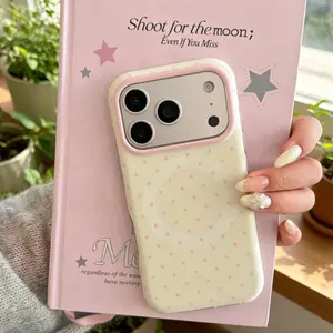 Spring Macaron Polka Dot Case for Apple iPhone 17 Pro Max, Creative Fashion Phone Case, Stylish Protective Cover, Accessories, Casing