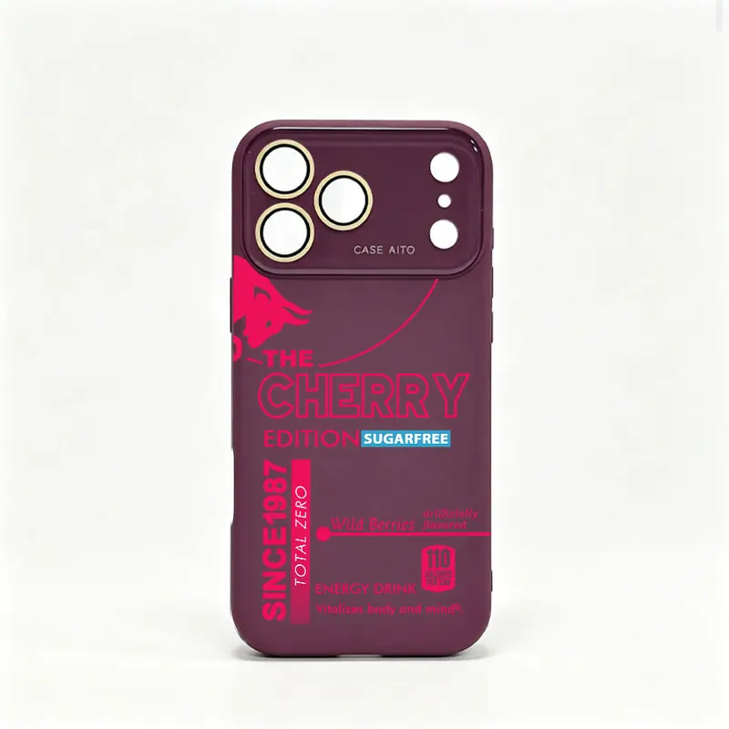 NganGee Silicone Phone Case, Neon Cherry Energy Drink Street Vibe, Magnetic Fingerprint-Resist Glossy Liquid, Card Slot Wireless Charging Compatible Shockproof Cover for iPhone 13-18 Pro Max, Men’s Anti-Drop Fashion Gift #YJYGYTCXYBDSCRBPink summerwins