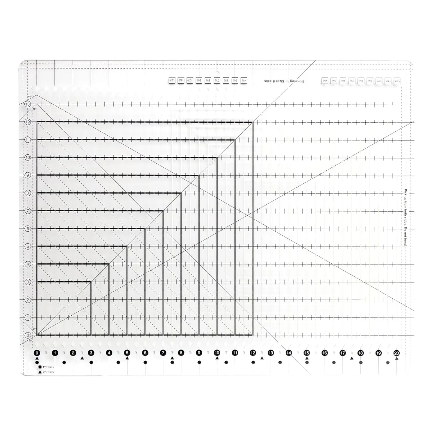Upgrade 17-3/4 "x 22" Large Slotted Quilting Ruler, XL Slotted Quilting Ruler Durable , Long Arm Sewing XL Rulers for  and Stitching of Fabric Strips,   for Family or
