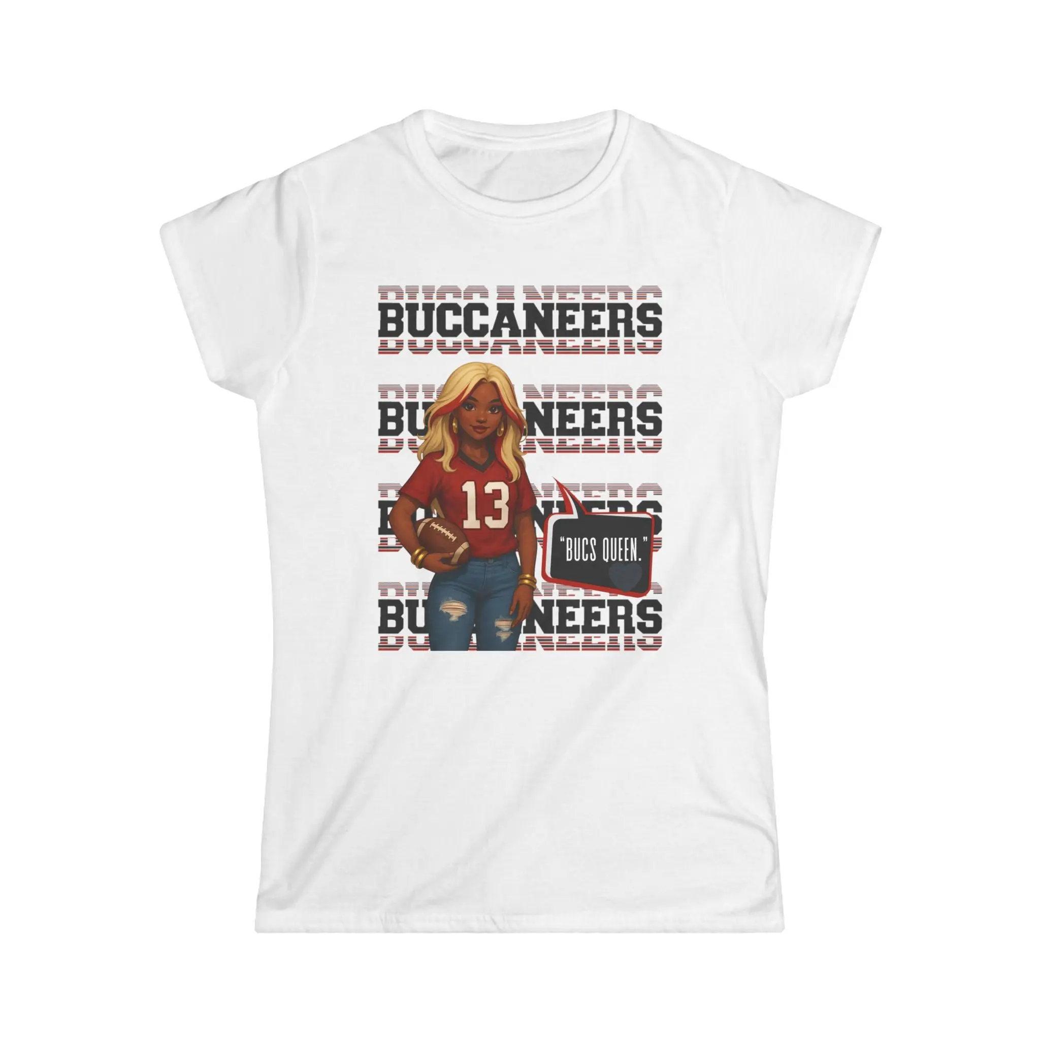 Stylish Buccaneers Women's Tee Football Fan Shirt Game Day Outfit Sports Apparel Casual Wear Unique Gift Fabric Top
