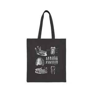 Dental Anatomy Teeth Illustration Canvas Tote Bag