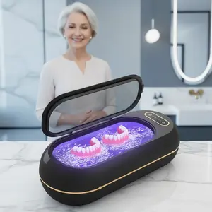 Valentine's DayGifts Ultrasonic Retainer Cleaner, Retainer Cleaner Machine for Dentures, Denture Cleaner for All Dental Appliances,UV sterilization adds peace of mind make up tools, clean ya brushes