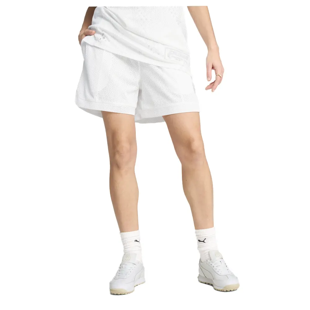 PUMA Womens Jer-She High Waist Shorts Casual Bottoms Casual - White