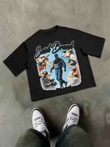 Men's Cropped Boxy T-Shirt with Cotton Blend for Ultimate Comfort, Unique Design for Street Style, Casual Summer Fit5 67  shirt