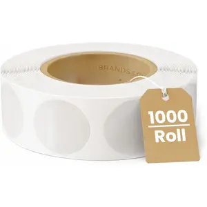 Clear Round Labels (1,000/Roll, 1 Inch) - Transparent Sealing Dots, Wafer Tab Seals, and Envelope Seal Sticker