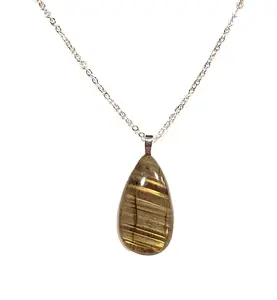 Labradorite Teardrop Pendant Necklace