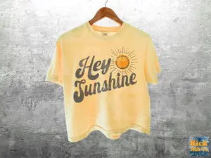 Hey Sunshine Comfort Colors Crop Top Boxy Tee 3023cl T-shirt Womens Unisex