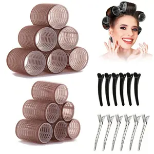 12pcs No Heat Hair Curler Set for Women with Clips, Heatless Curling Set, Perfect for Long Medium Short Thick Thin Hair, Easy Heatless Curls