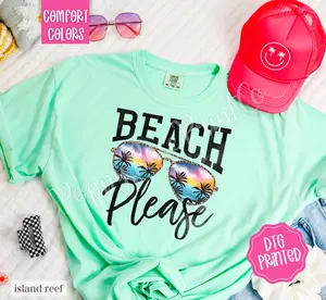 Beach Please Shirt Comfort Colors, Cute Summer Oversized Tee, Swimsuit Cover Up, Vacation Outfit