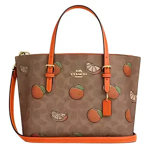 COACH Mollie Signature Print Zip Top Tote Bag for Women – Coated Canvas Crossbody Shoulder Handbag – Medium Size – Multicolor