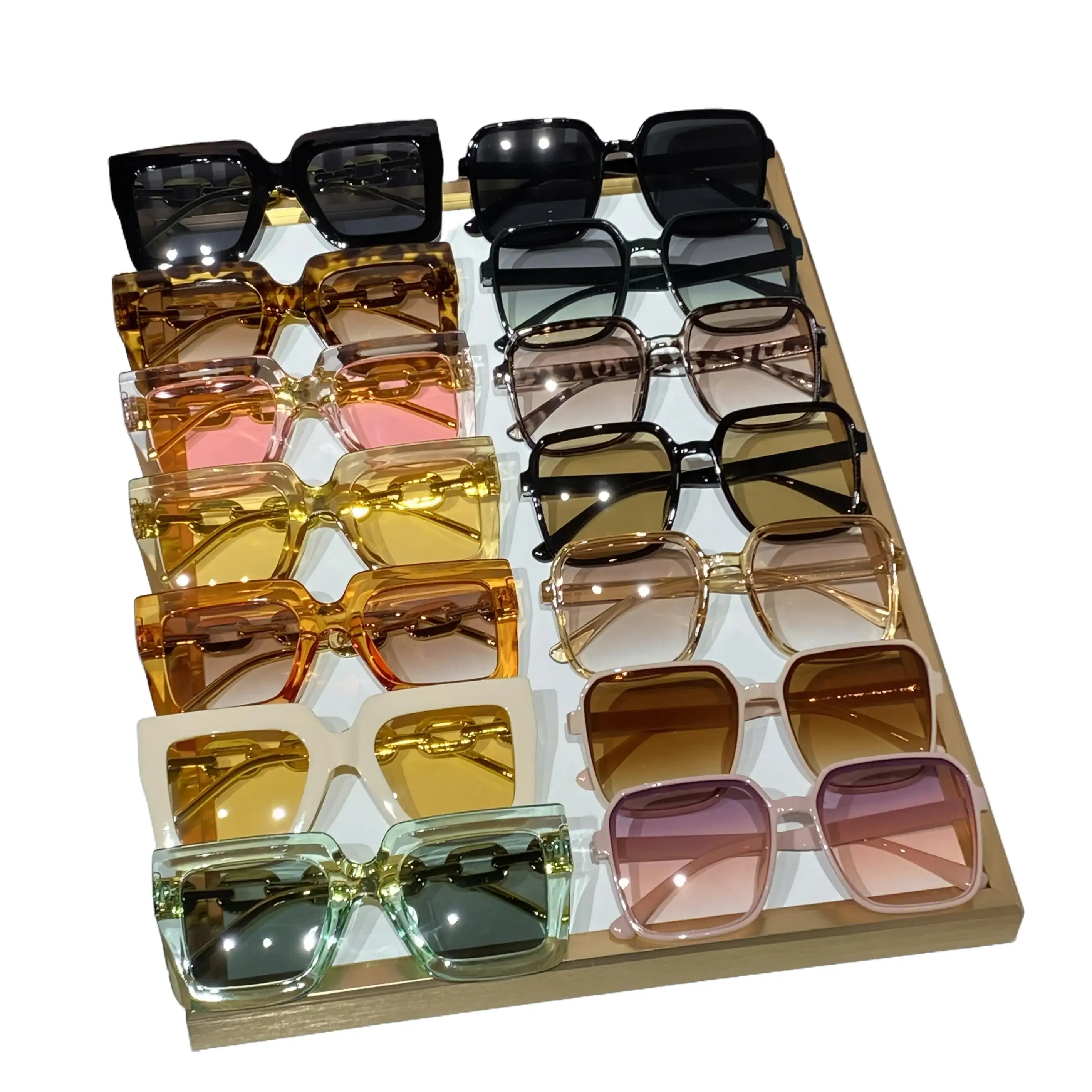 14 Pairs Simple Daily Eyeglasses for Women, Large Square Thick Frame Design, Fashion UV Protection Glasses for Beach & Outdoor Activities, Trendy Beach Eyewear, Uv Protective Eyewear