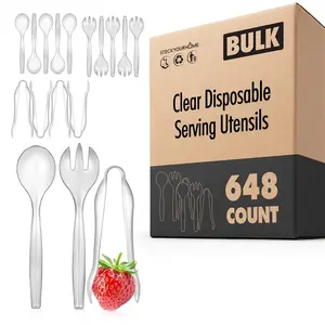 Clear Disposable Serving Utensils 648 Pack