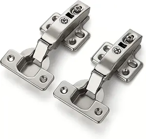 60 Pack 30 Pairs European Kitchen Cabinet Hinges Soft Close Full Overlay Door Heavy-Duty Frameless Adjustable Concealed Cabinet Cup Hinges