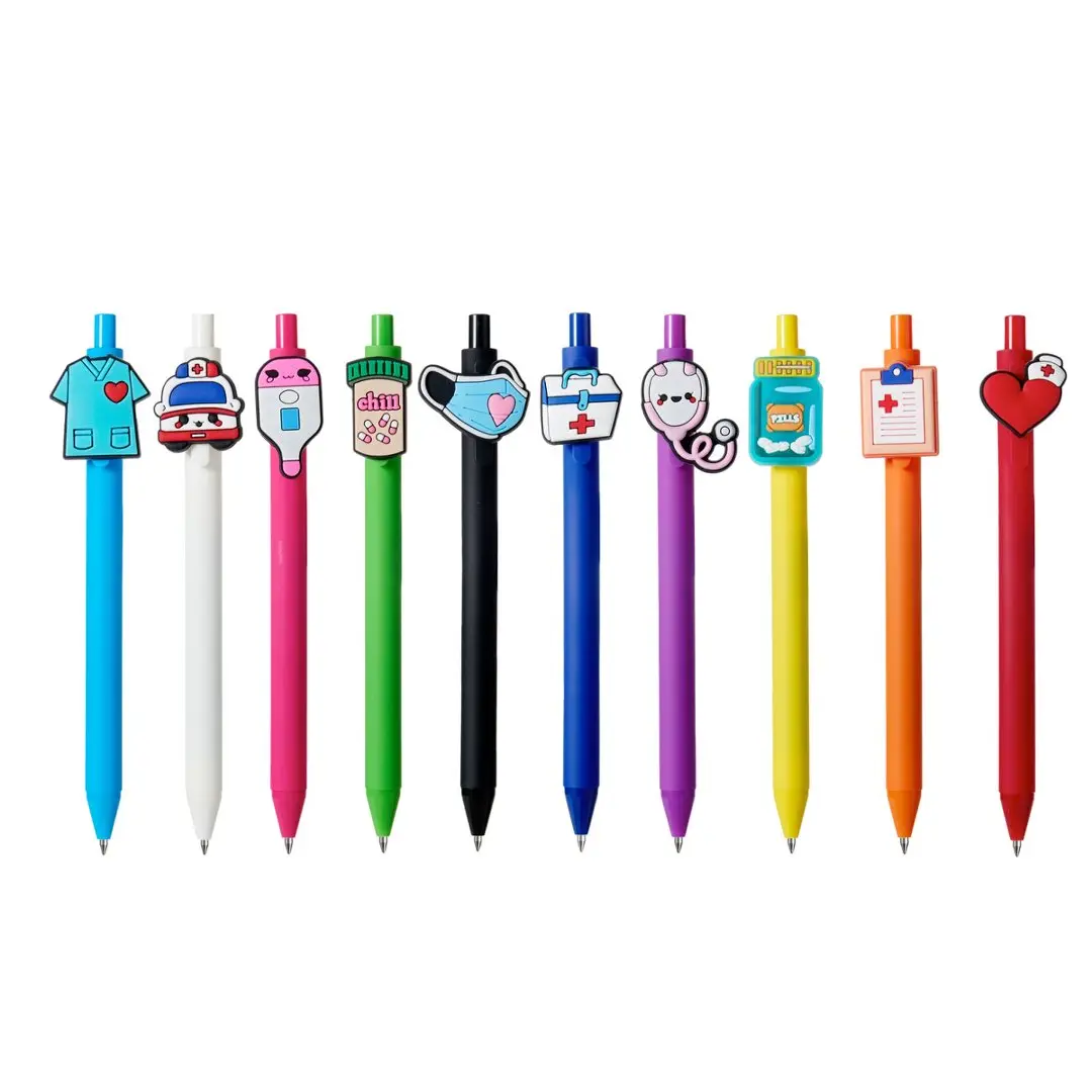 10-30Pcs Cute Medical Theme Gel Pens Set + Free Refills (Buy 2 Get 1 Free Ink), Black Ink Smooth Writing Stationery for Medical Students, Graduation Gifts & Office Desk Accessories