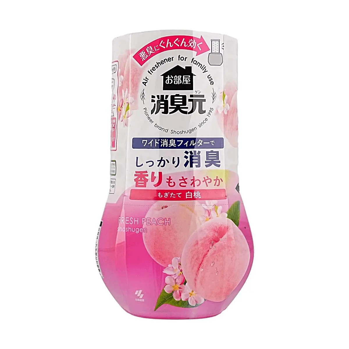 Kobayashi Scented Bottle Home Fragrance, Fresh Peach Aroma, 400ml Powerful Odor Eliminator, Long-Lasting Filtered Room Freshener for Home-Bathroom