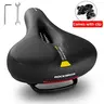 ROCKBROS Ergonomic Comfortable & Breathable Bike Saddle - Lengthened Widened Waterproof Anti-Slip PU Leather, Memory Foam Shock Absorption, Hollow Core, Bright Reflective Strips, Dense Dots - Easy to Install, Fits Mountain Bikes, Universal for Men-Women