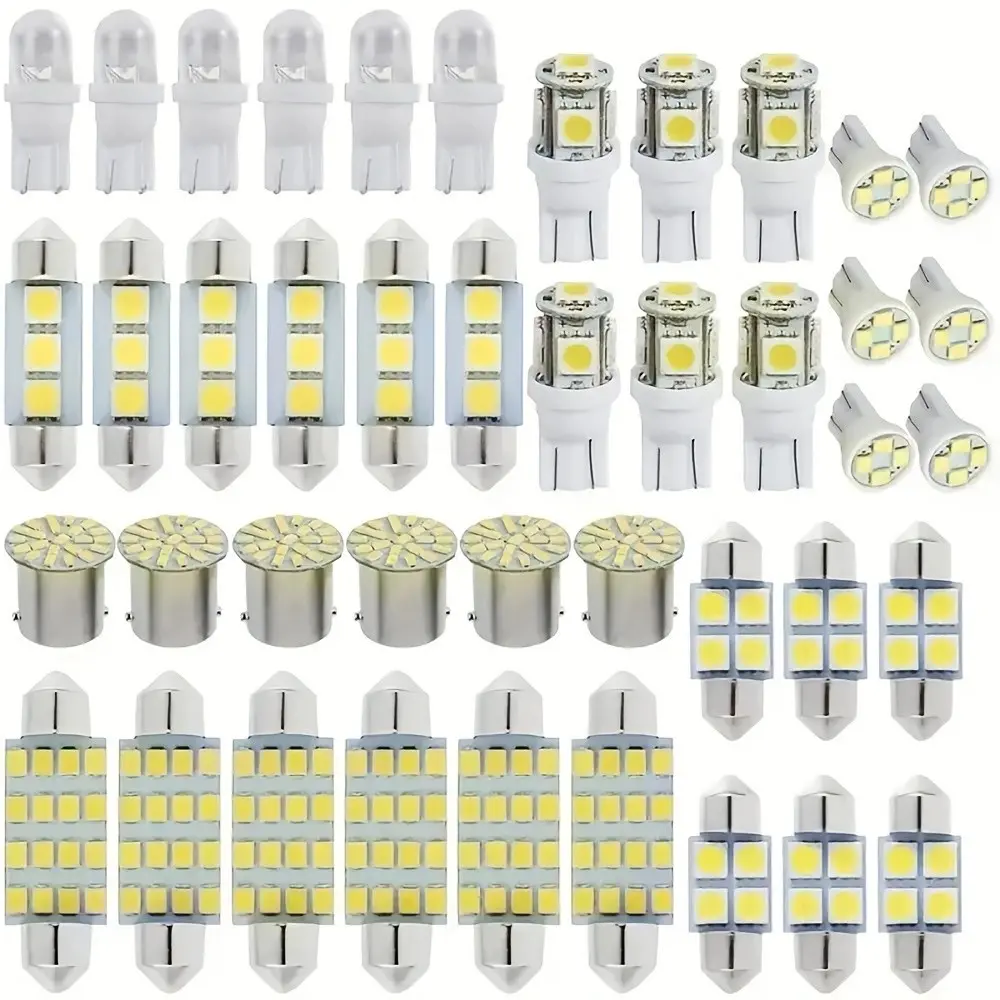 42PCS 6000K 12V White Combo LED Car Light Bulbs Kit: Led Car Lights Interior, Interior Map Light, Dome Light, Car Interior Light, Car Interior Lighting for a Brighter Ride
