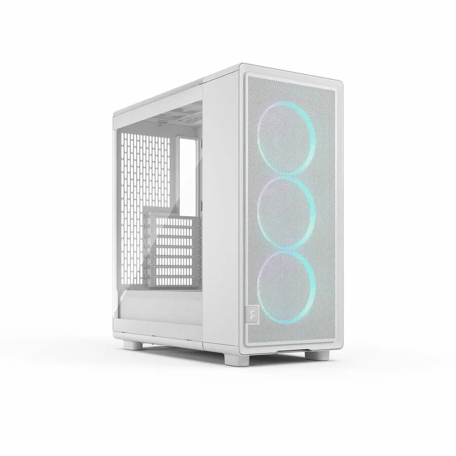 Fractal Design Epoch White RGB - Tempered Glass Clear Tint- High Airflow PC Gaming Case - Mesh Front Panel - Three Momentum 12 RGB Fans Included - Spacious Interior - ATX/mATX/ITX Support