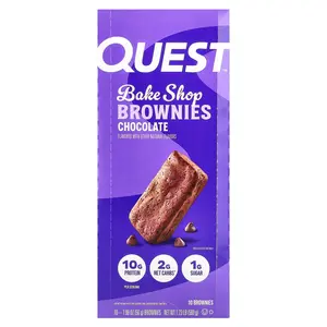 Quest Nutrition Bake Shop Brownies, Chocolate, 10 Brownies, 1.98 oz (56 g) Each