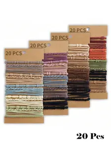 Colorblock High Stretch Hair Ties, Fashion Hair Accessories for Women & Girls, Minimalist Headwear Suitable for Thick Hair, Fashionable Hair Accessories