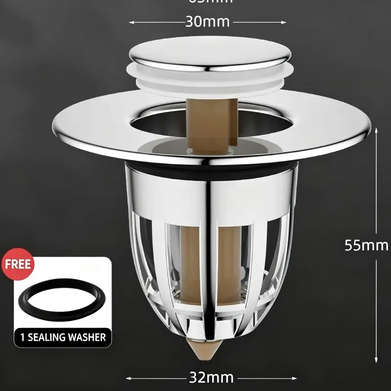 kitchen Sink Pop-up Stopper Core | Odor & Clog Prevention, Fit Most Wash Basins