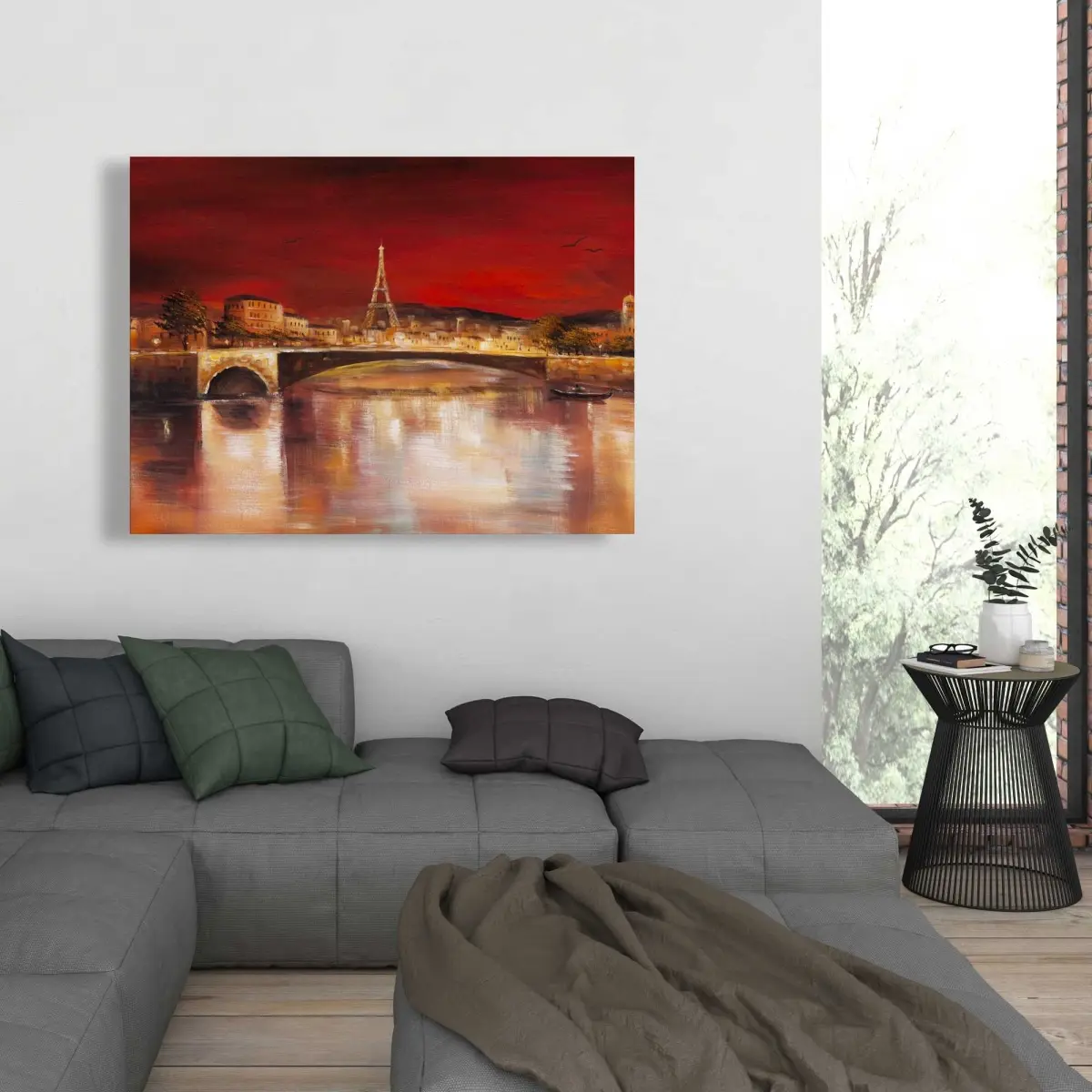 212 MAIN Paris Wall Print by Red Dawn - 36x48 in. Artistic Photo Poster, Decorative Cities Red Bridge Artwork, Contemporary Art Bedroom Gift, Light-Friendly Home Decor Supply, 36 X 48 In.