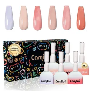 Camila 6pcs 15ML Macaron Gel Polish Set, Multi-Colors, Long Lasting, UV Soak Off, Salon Quality, DIY Manicure, Nail Art Gift, Nail Care summervibes