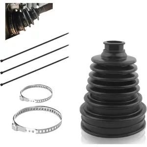 1PC CV Boot with 2 Stainless Steel Clamps & 3 Cable Ties,Waterproof & Dustproof CV Axle Boot Repair Kit for Protect Axle,Universal CV Joint Boot Fits for Most Cars (1PCS)