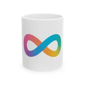 Neurodiverse Symbol Ceramic Mug 11 oz Glossy Finish Vibrant Colors Microwave & Dishwasher Safe Perfect Gift for Coffee Lovers