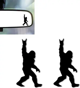 2 count Bigfoot  Mirror Decal, Rearview Mirrors Sticker,Bigfoot  Accessories Gifts Vinyl Cute  Stickers and  for Women,Men,,Teens,for Bathroom Decal,Computers