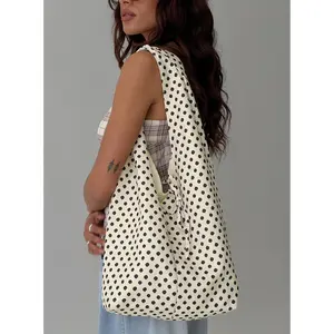 Sunday Sunrise Slouchy Bag White Polka Dot