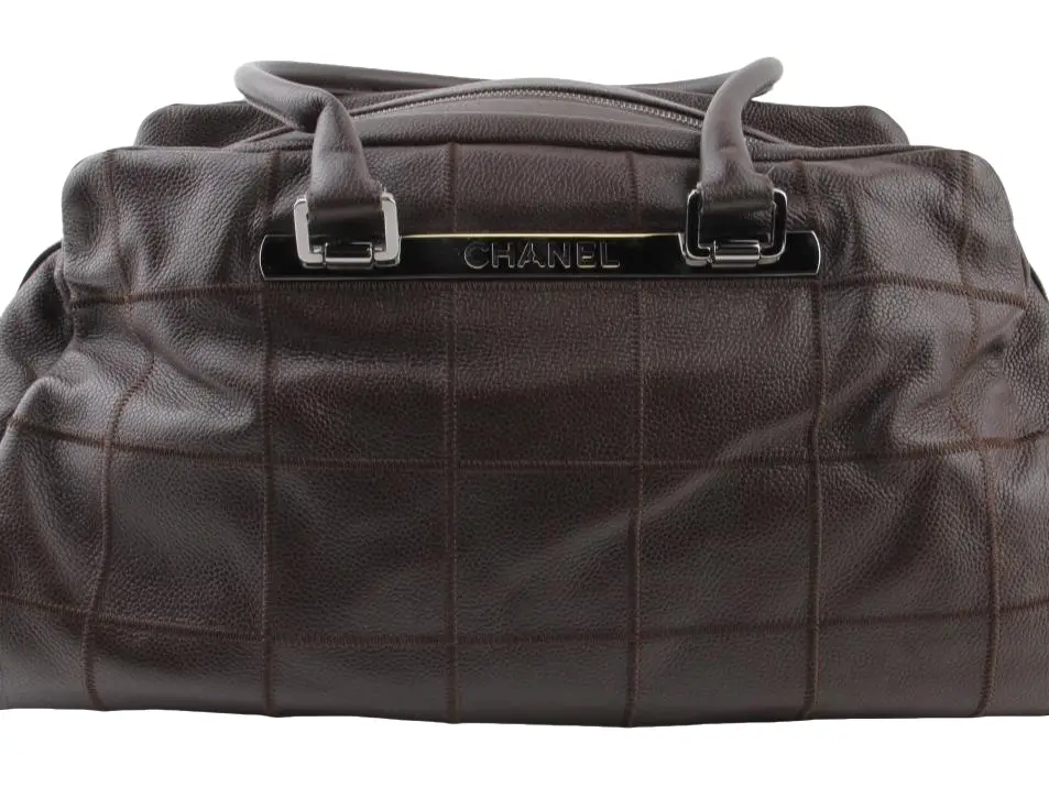 Pre-owned CHANEL Leather Shoulder Bags Brown Caviar Bowling Bag