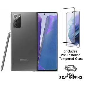 Refurbished Samsung Galaxy Note 20 5G N981U (Fully Unlocked) Good Condition with Pre-Installed Tempered Glass & 1 Year Warranty