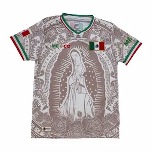 Virgencita Mexican unisex jersey Brown/White color