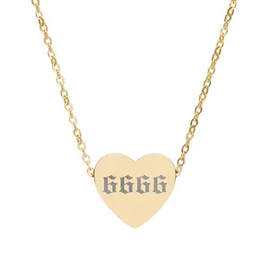 6666 Angel Number Heart Necklace – Balance & Recenter Necklace in 4 Luxe Finishes