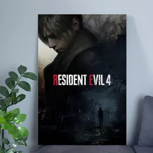 Resident Evil 4 Game Poster, Leon Kennedy Albert Wesker Ada Wong Poster, Resident Evil Video Game Posters Decor Photo