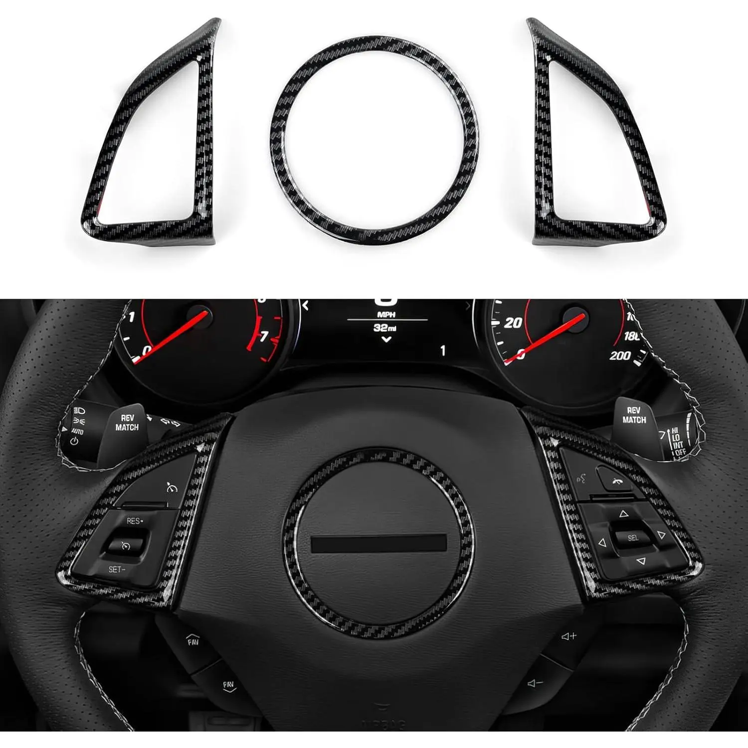 Car Sticker ABS Carbon Fiber Decal Interior Cover Trim for Chevrolet Camaro 2016 2017 2018 2019 2020 2021 2022 2023 2024 Accessories