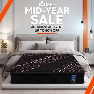 MRH Luxury Hybrid Mattress 10\12\14in Twin,Full,Queen,King Memory Foam & Individual Pocket Springs - Motion Isolation Indoor Furniture for Family Rooms, Hotels - Summergarden, Memory Foam Mattresses,Neck Support