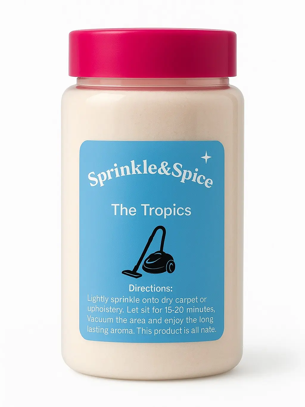 Sprinkle and Spice Tropics Creamy Coconut-Lemon Scented Household Carpet and Upholstery Refreshener Powder