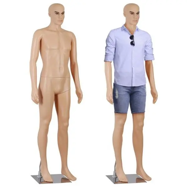 Zeny 73" Male Full-Body Realistic PP Plastic Mannequin, Commercial Clothing Display Model with 360° Rotation Head & Detachable Parts
