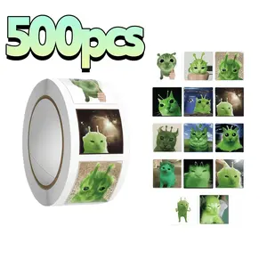 500Pcs Funny Alien Cat Stickers, Quirky Extraterrestrial Kitten Decals for DIY, Journal & Gift Embellishment